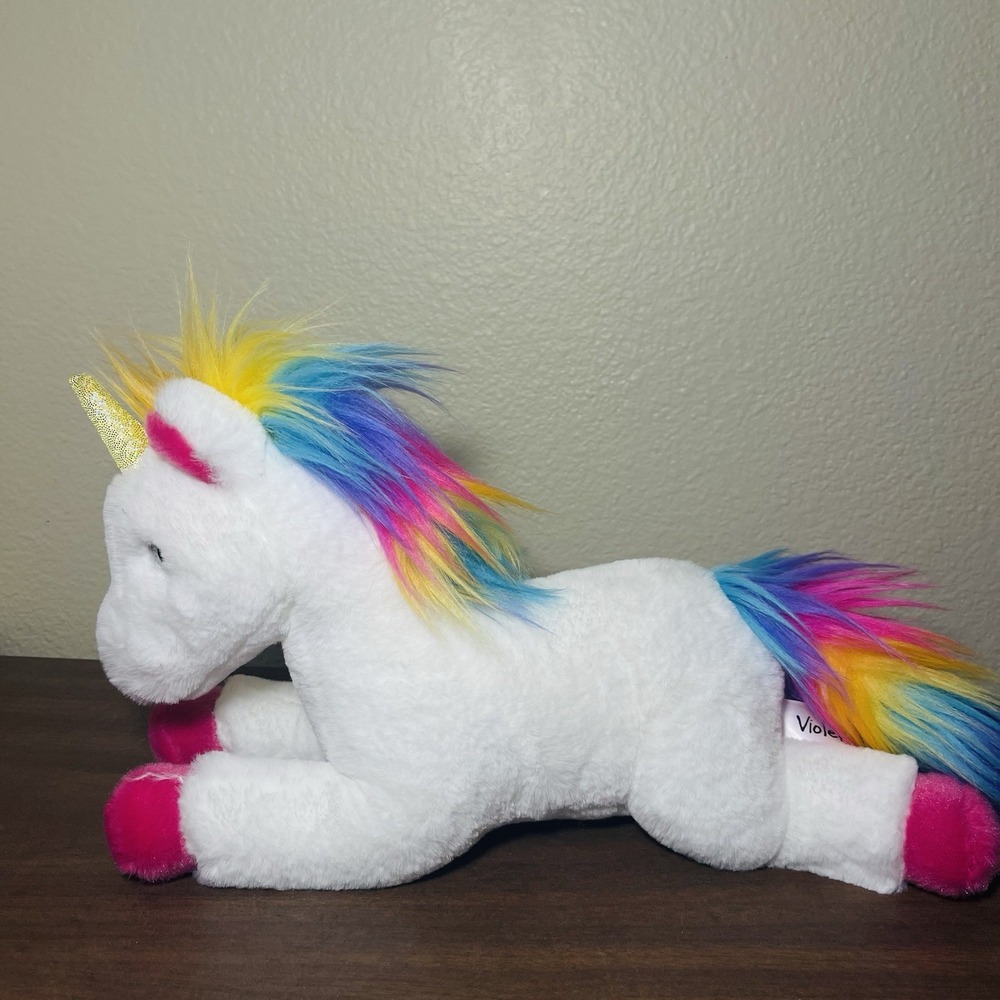 Aurora World White & Rainbow Unicorn Plush Toy "Violet"  Fluffy Cute Fairy Dream - Picture 3 of 9